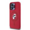 Karl Lagerfeld KLHMP15LSCMKCRHR iPhone 15 Pro 6.1 czerwony/red hardcase Silicone Karl&Choupette Heads Ring MagSafe